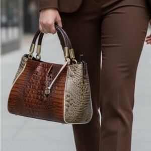 Brahmin Ruby Pecan Azuma Melbourne Satchel Bag
